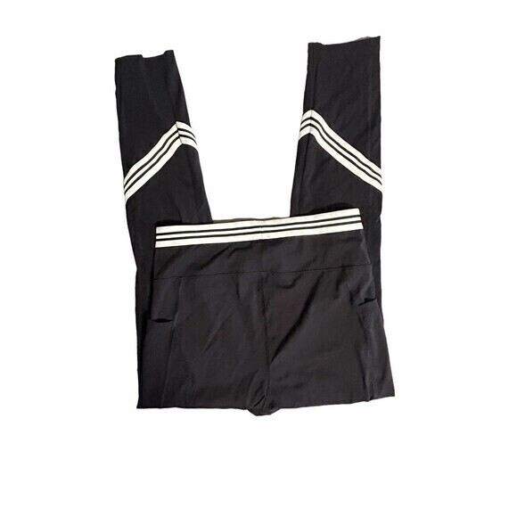 Free People Movement Zephyr Stripe Leggings Black White Size Medium‎ - Picture 2 of 6